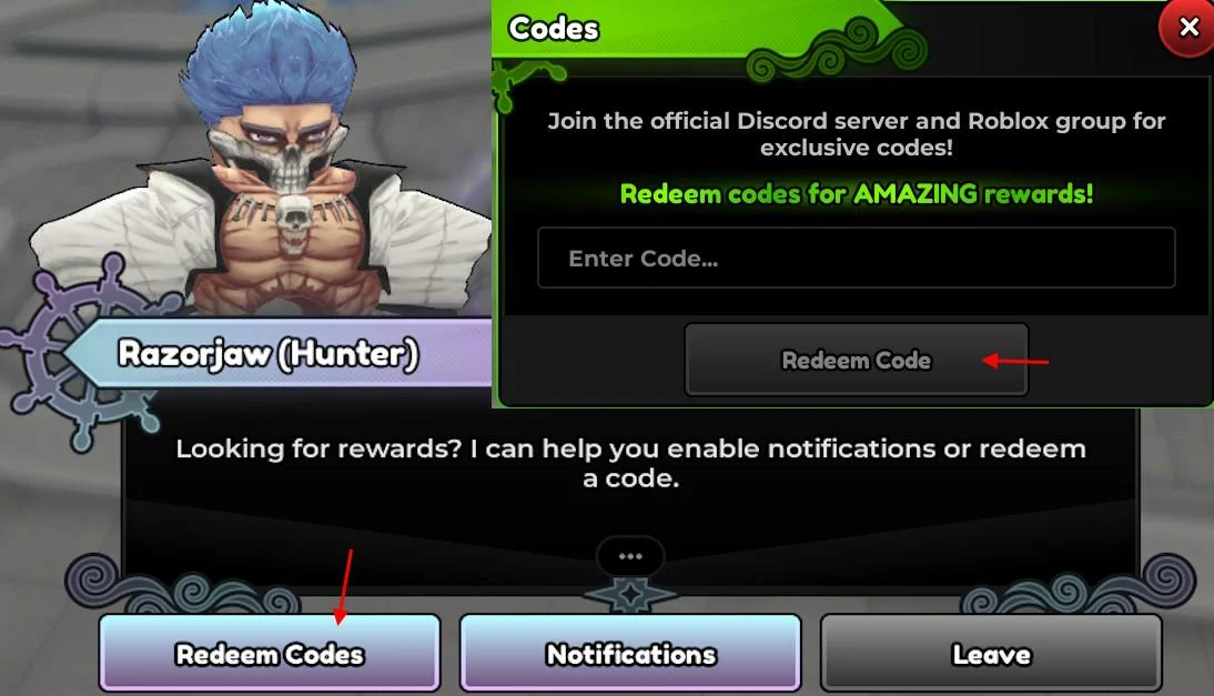 Redeem codes in Anime Expeditions