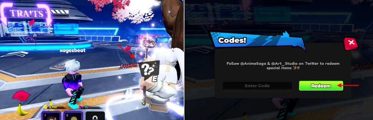 Anime Saga codes screenshot