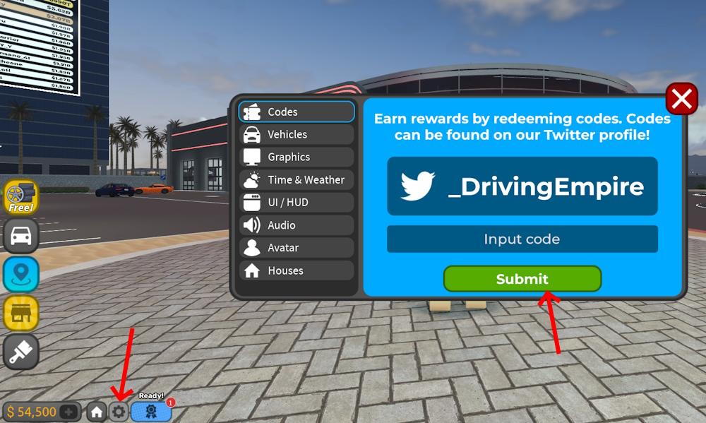 Driving Empire codes screenshot
