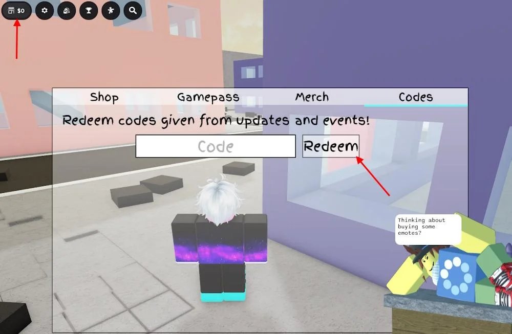 Jujutsu Shenanigans codes screenshot