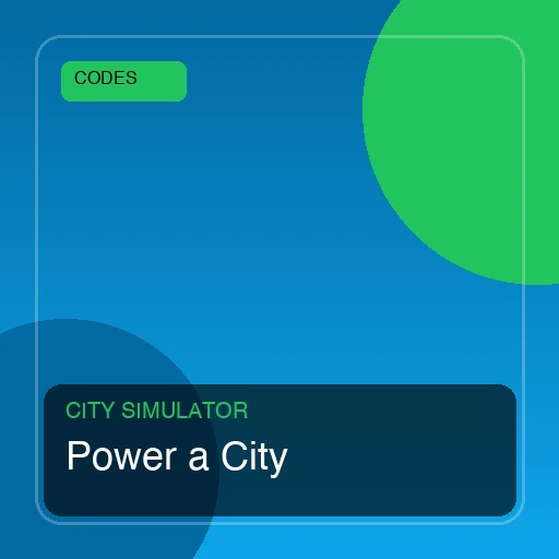 Power a City codes screenshot